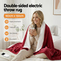 Giselle Bedding Electric Throw Rug – Burgundy 160 x 130cm, 9 Heat Settings
