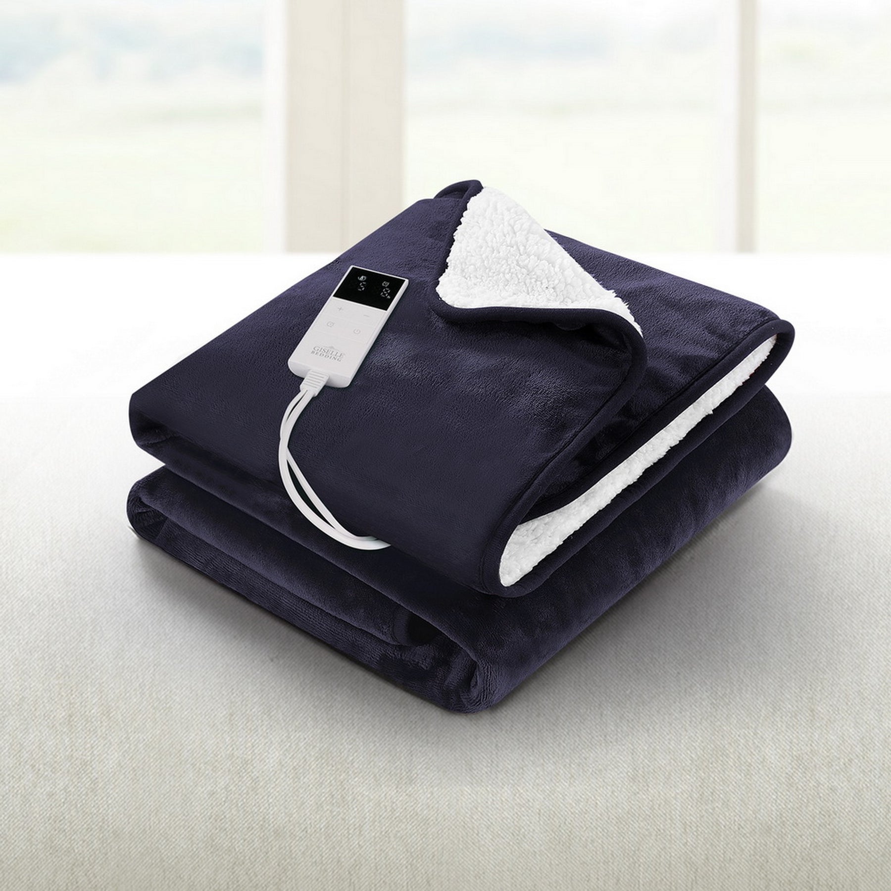 Giselle Bedding Electric Throw Rug with 9 Heat Settings - Charcoal