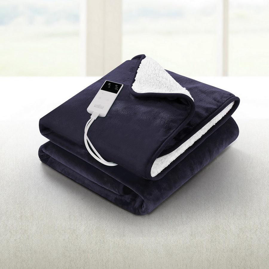Giselle Bedding Electric Throw Rug with 9 Heat Settings - Charcoal