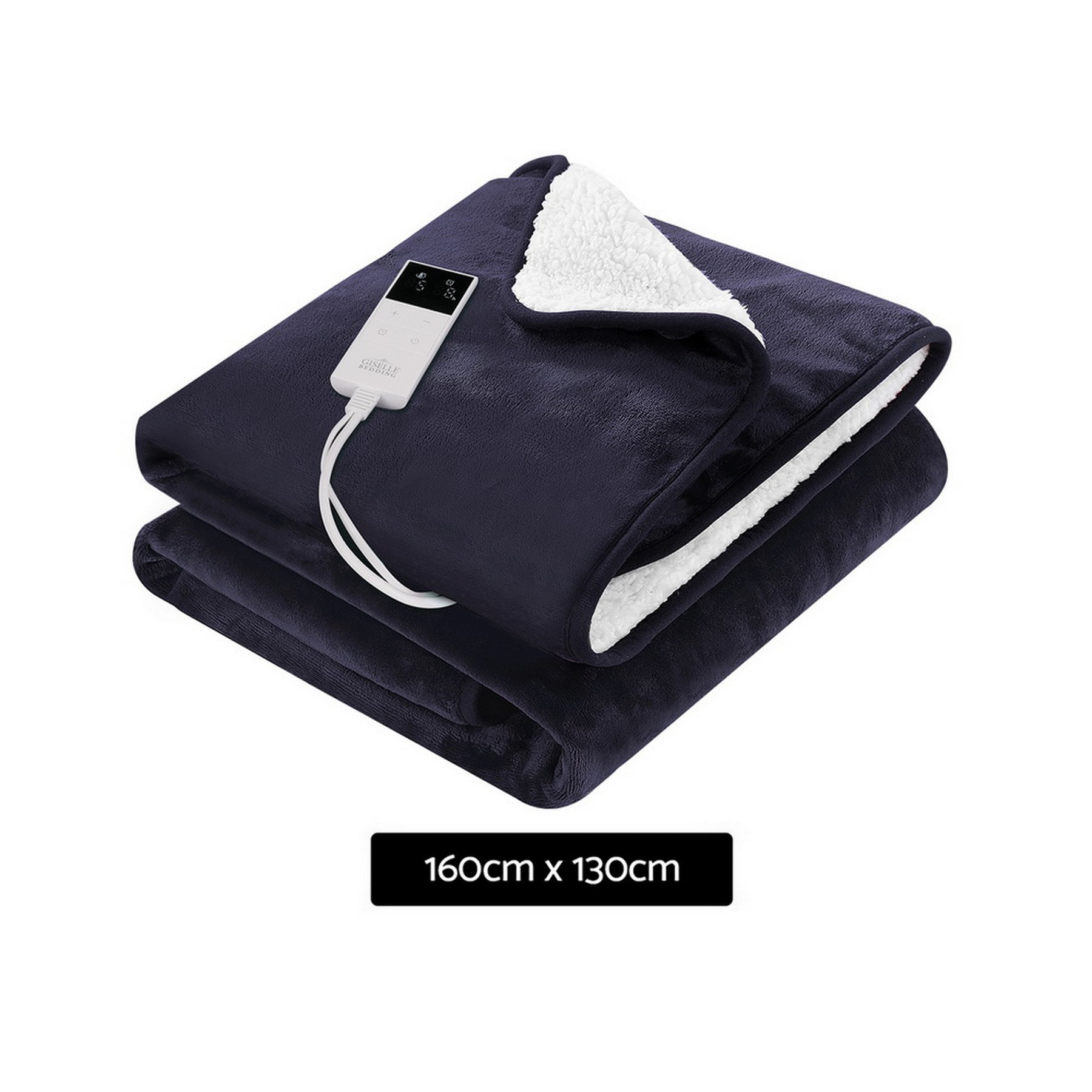 Giselle Bedding Electric Throw Rug with 9 Heat Settings - Charcoal
