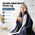 Giselle Bedding Electric Throw Rug with 9 Heat Settings - Charcoal