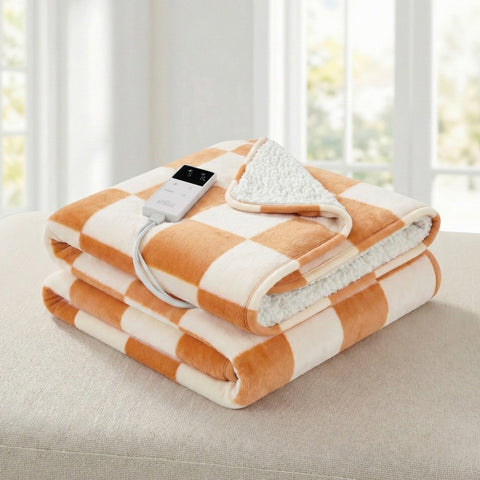 Giselle Bedding Electric Throw Rug – Yellow 160 x 130cm, 9 Heat Settings