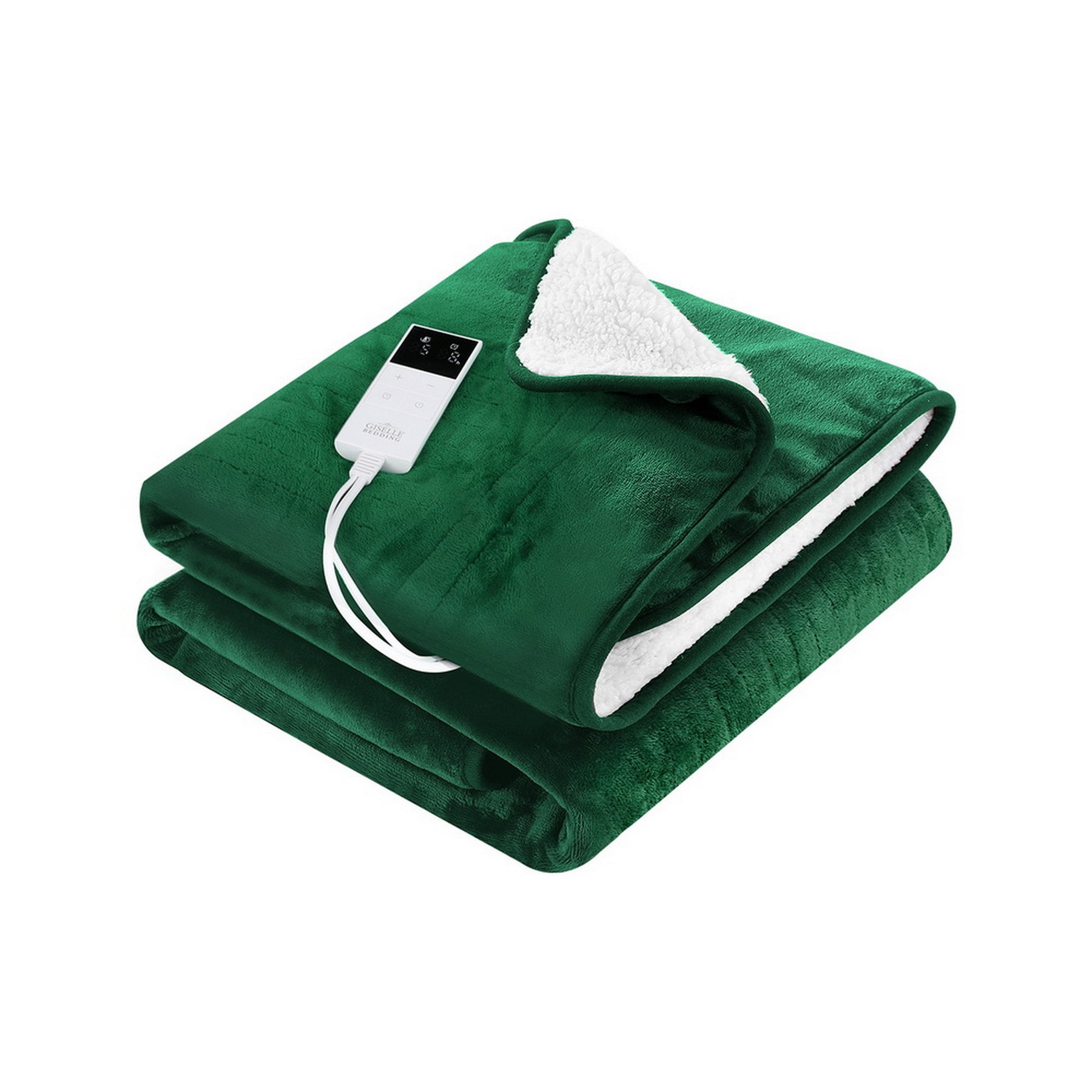 Giselle Bedding Electric Throw Rug with 9 Heat Settings - Green