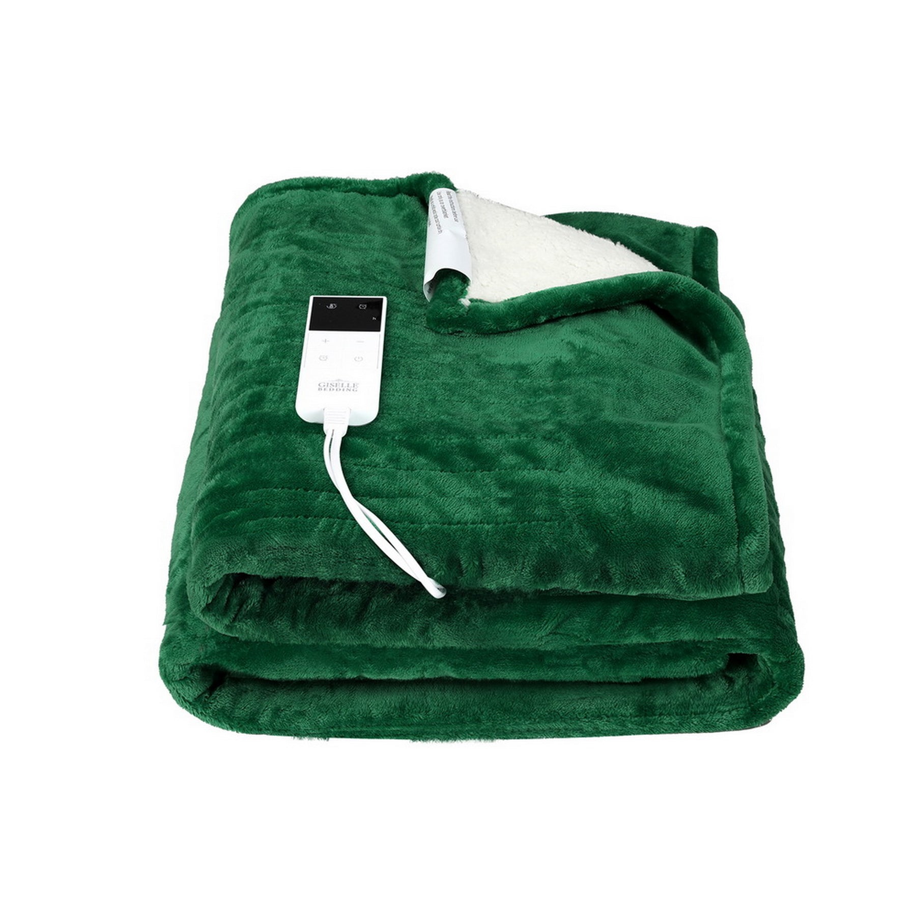 Giselle Bedding Electric Throw Rug with 9 Heat Settings - Green