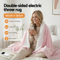 Giselle Bedding Electric Throw Rug – Pink 160 x 130cm, 9 Heat Settings