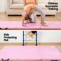 Everfit Pink Folding Gymnastics Mat with Carry Handles - 181 x 61cm