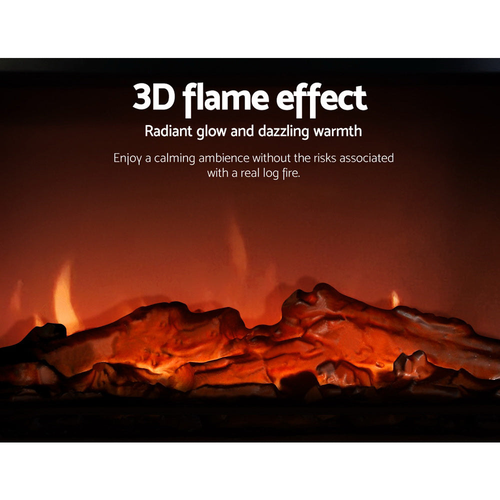 Devanti 2000W Electric Fireplace Heater - Black