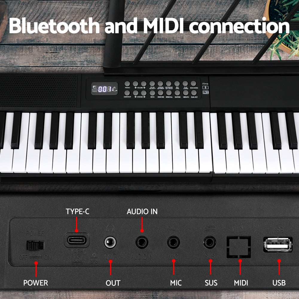 Alpha 61-Key Foldable Electronic Piano Keyboard with Carry Bag