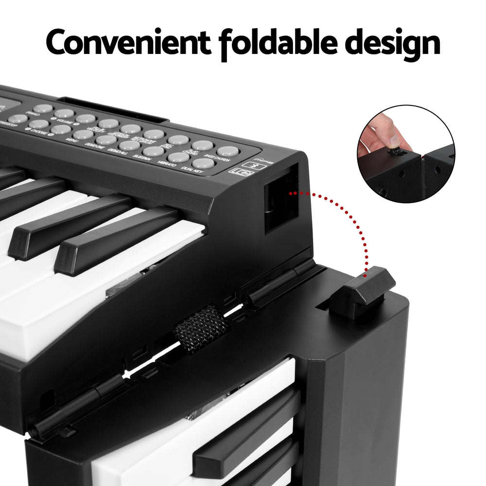 Alpha 61-Key Foldable Electronic Piano Keyboard with Carry Bag