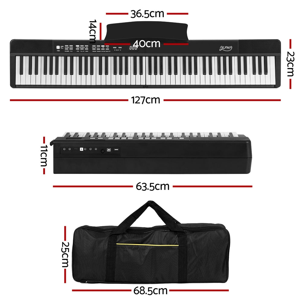 Alpha 88-Key Foldable Electronic Piano Keyboard with Carry Bag