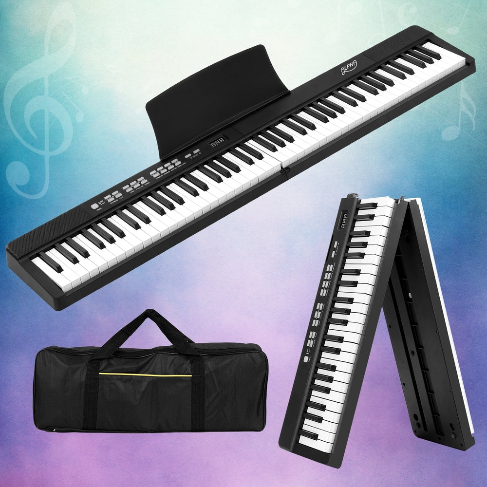 Alpha 88-Key Foldable Electronic Piano Keyboard with Carry Bag