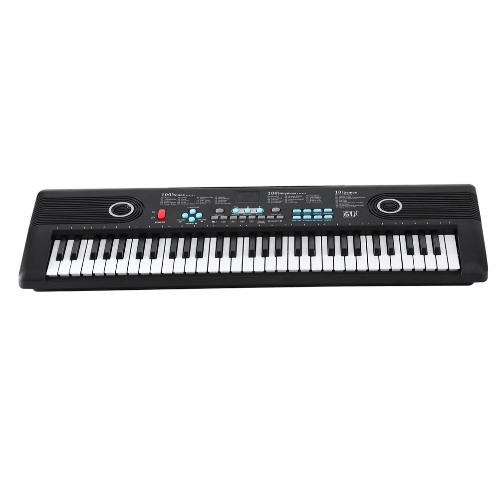 Alpha 61-Key Digital Piano Keyboard with Microphone - Black