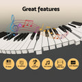 Alpha 61-Key Digital Piano Keyboard with Microphone - Black