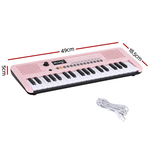 Alpha 37-Key Pink Digital Piano Keyboard for Kids with 3-Step Lesson Mode - SuperSaverAU - view 2