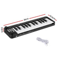Alpha 25-Key MIDI Keyboard Controller USB Portable - Black