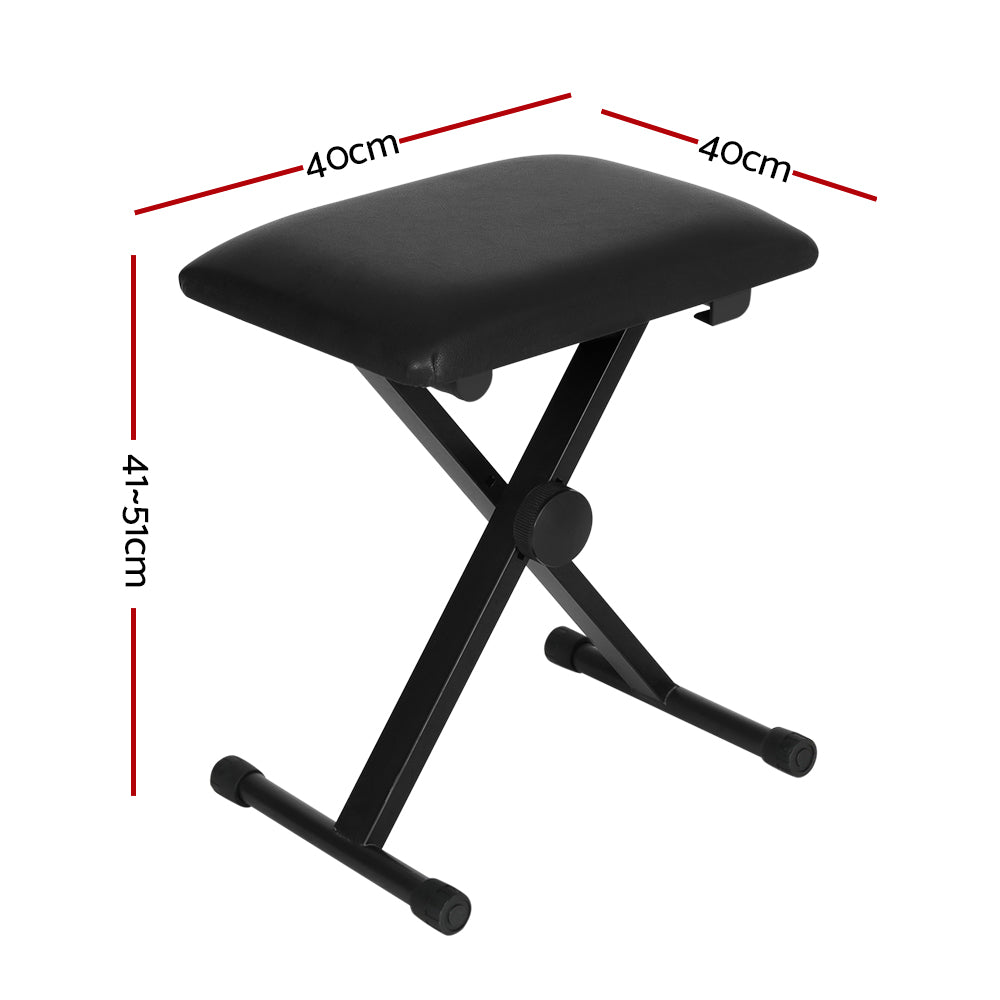 Alpha Adjustable Height Piano Stool Black