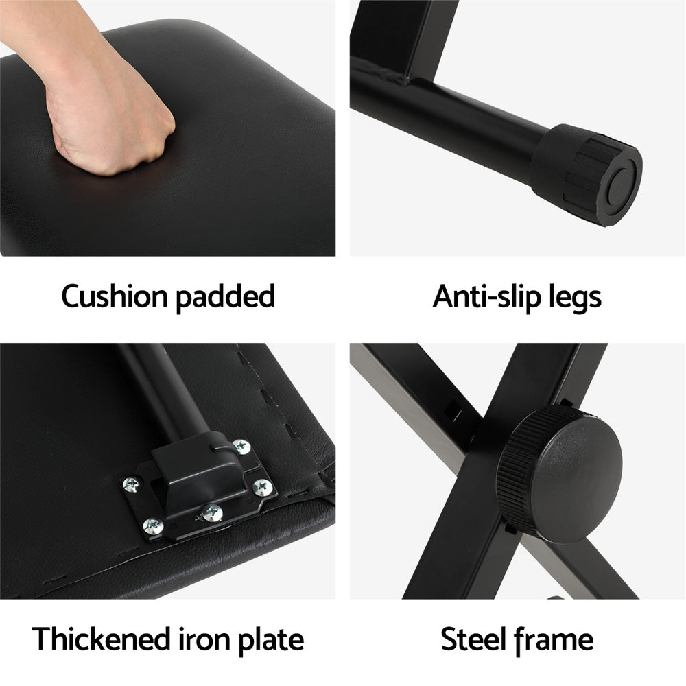 Alpha Adjustable Height Piano Stool Black - SuperSaverAU - view 6