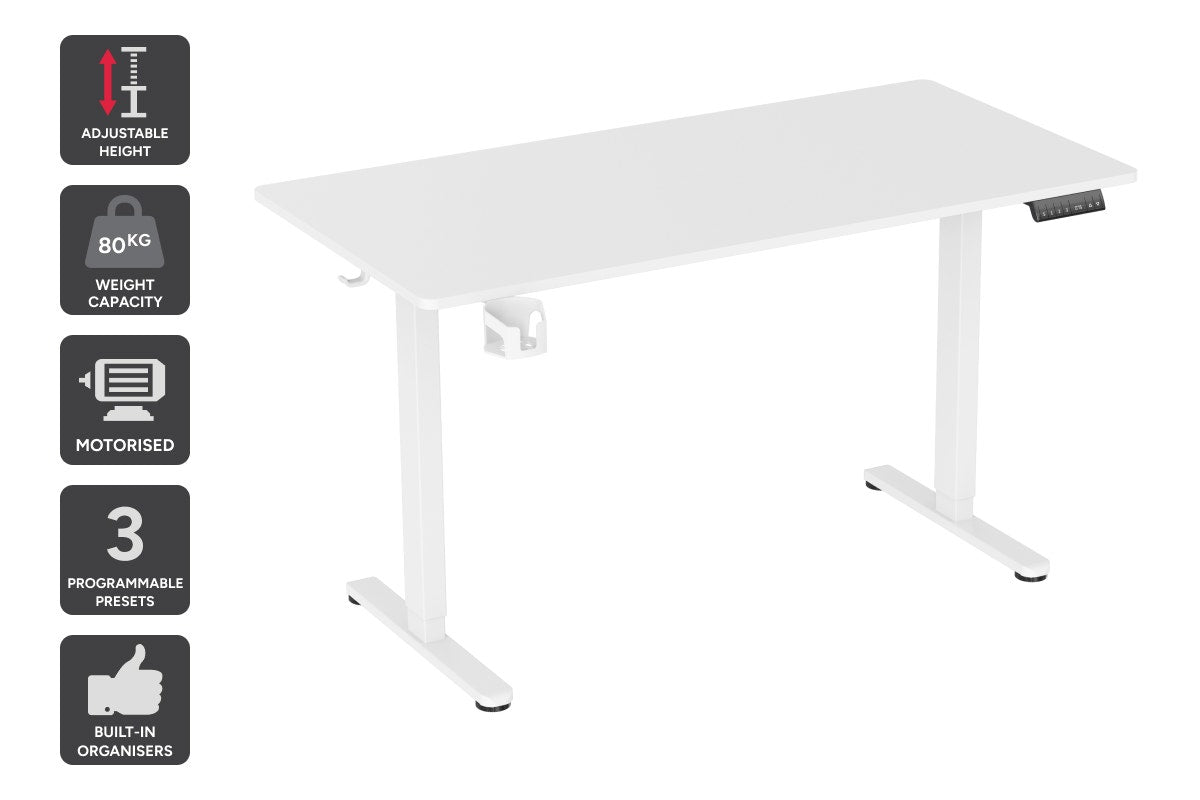 Ergolux Electric Dual Motor Standing Desk 140 x 70cm (White)