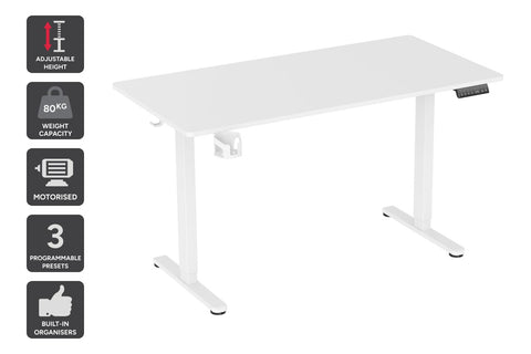 Ergolux Electric Dual Motor Standing Desk 140 x 70cm (White)