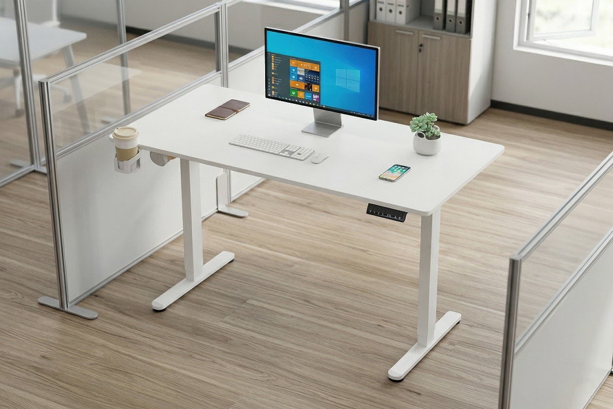 Ergolux Electric Dual Motor Standing Desk 140 x 70cm (White)