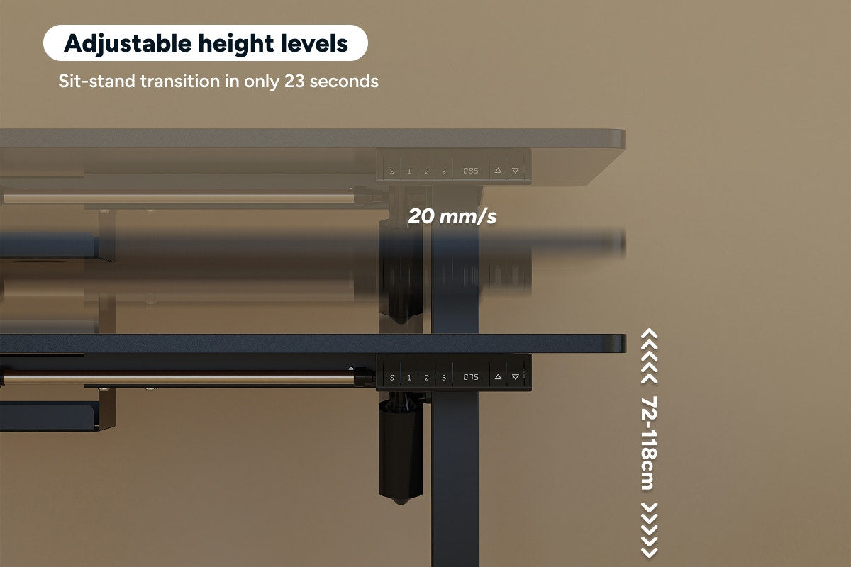 Ergolux Electric Standing Desk 140 x 70cm (Black/Black)