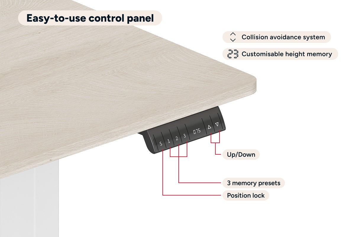 Ergolux Electric Standing Desk 140 x 70cm (Oak/White)