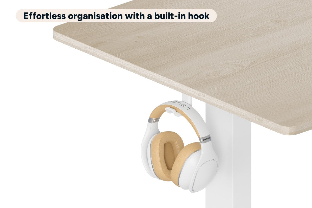 Ergolux Electric Standing Desk 140 x 70cm (Oak/White)