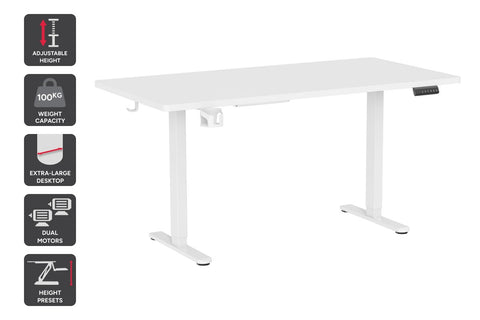 Ergolux Electric Dual Motor Standing Desk 180 x 80cm (White/White)