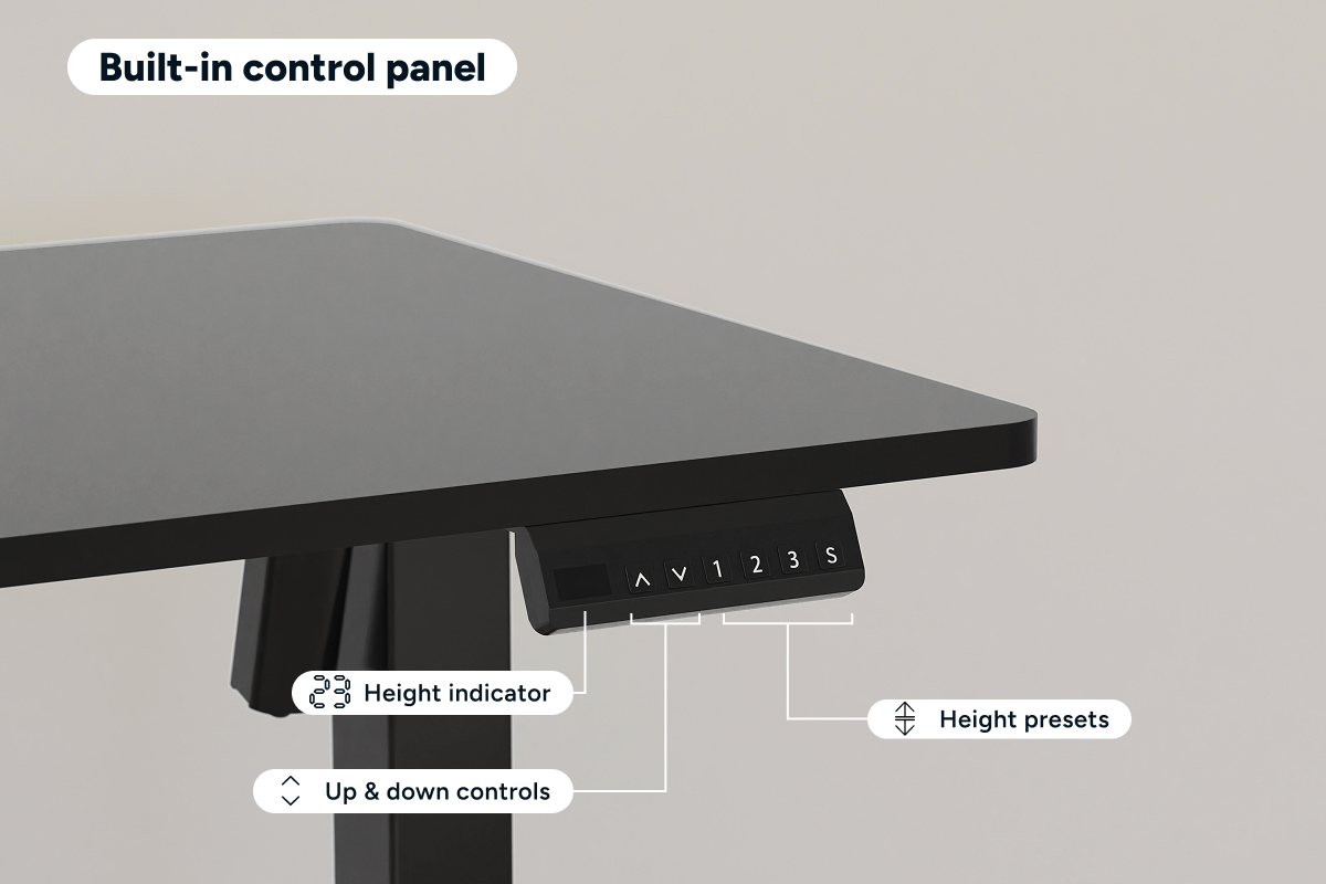 Ergolux Electric Standing Desk 90 x 60cm (Black/Black)