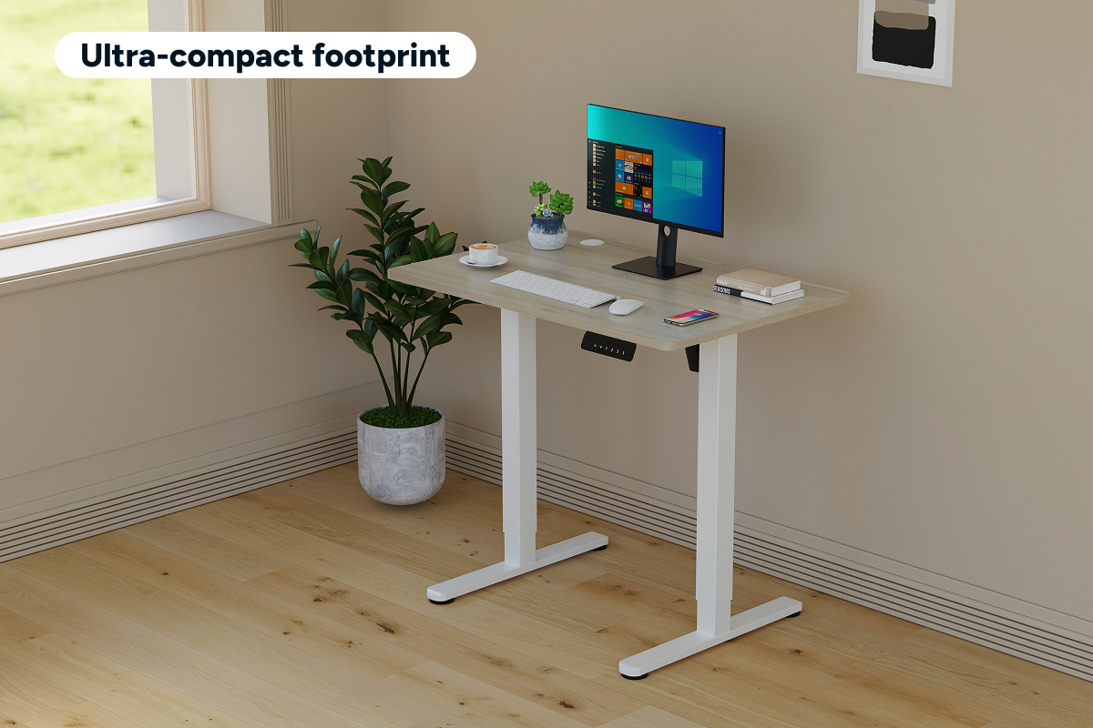 Ergolux Electric Standing Desk 90 x 60cm (Oak/White)