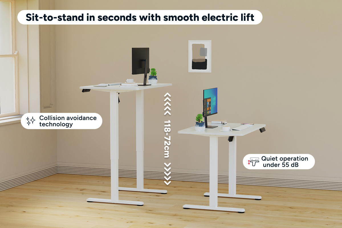 Ergolux Electric Standing Desk 90 x 60cm (White/White)