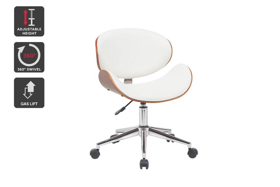 Ovela Bentwood Office Chair (White/Walnut)