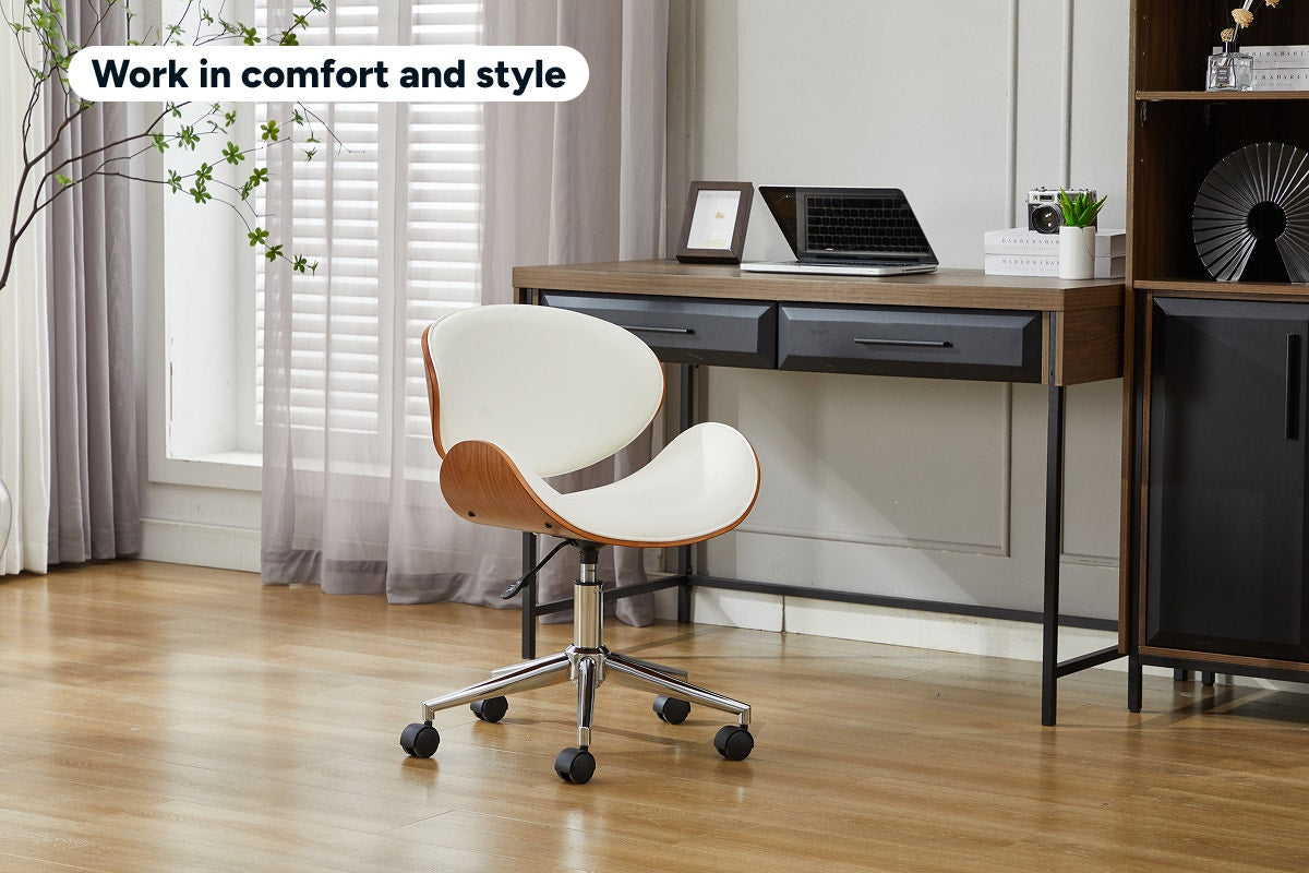 Ovela Bentwood Office Chair (White/Walnut)