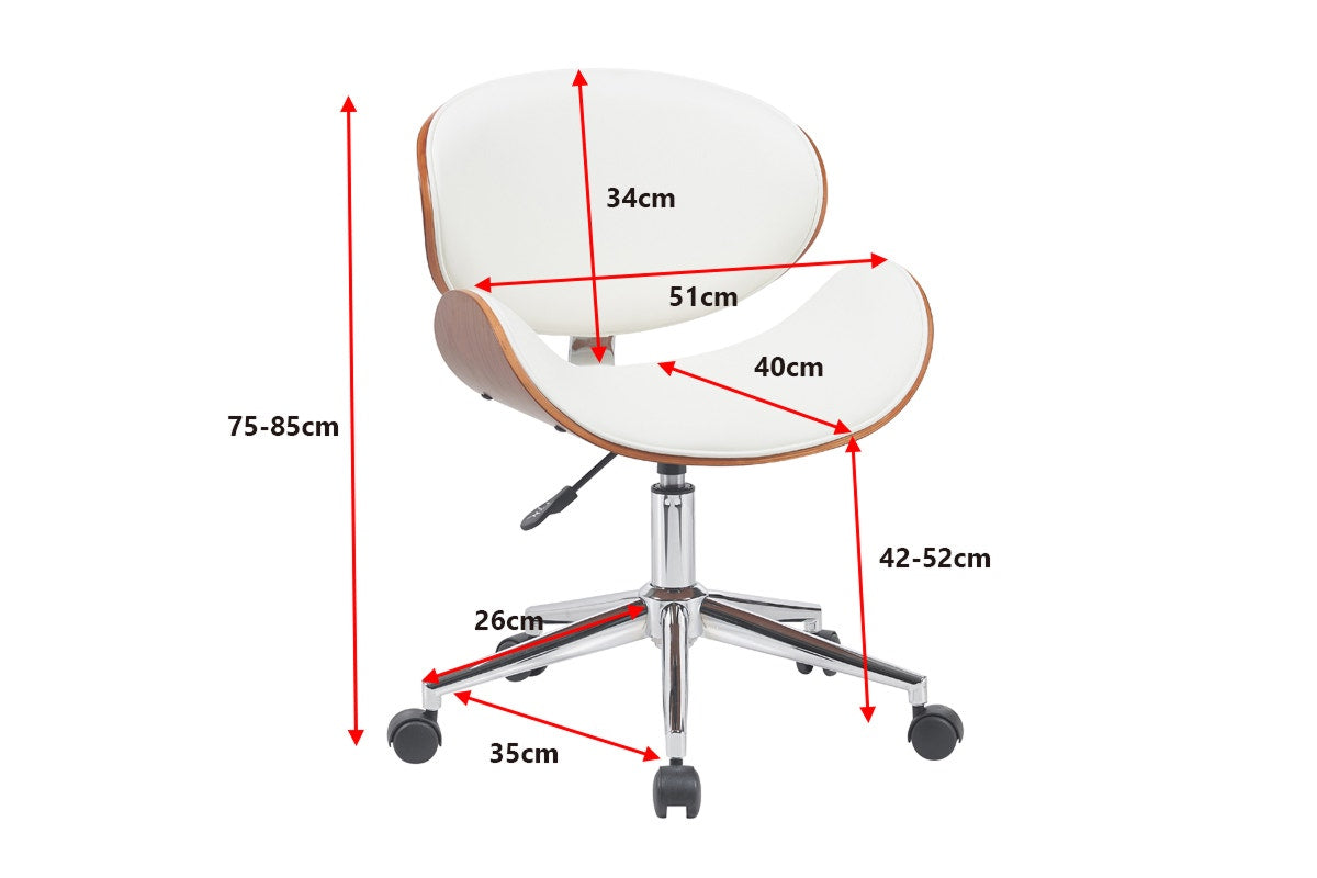 Ovela Bentwood Office Chair (White/Walnut)