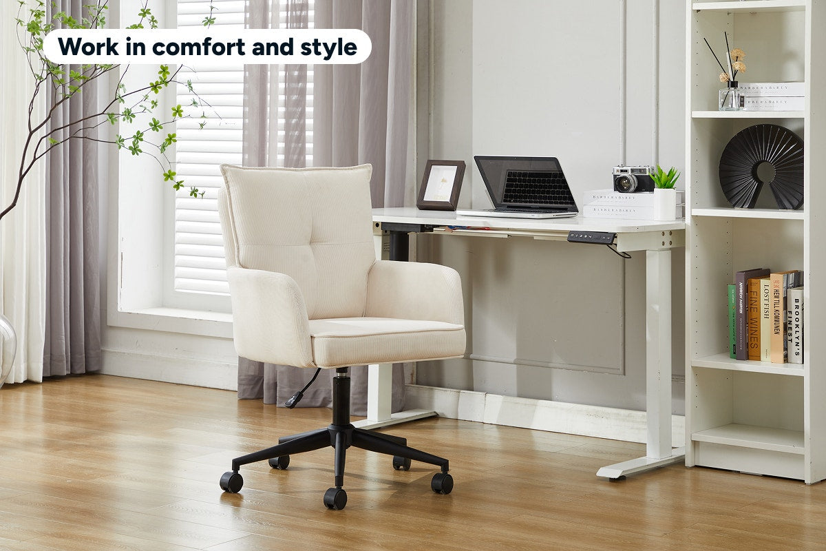 Ovela Betty Fabric Office Chair (Beige/Black)