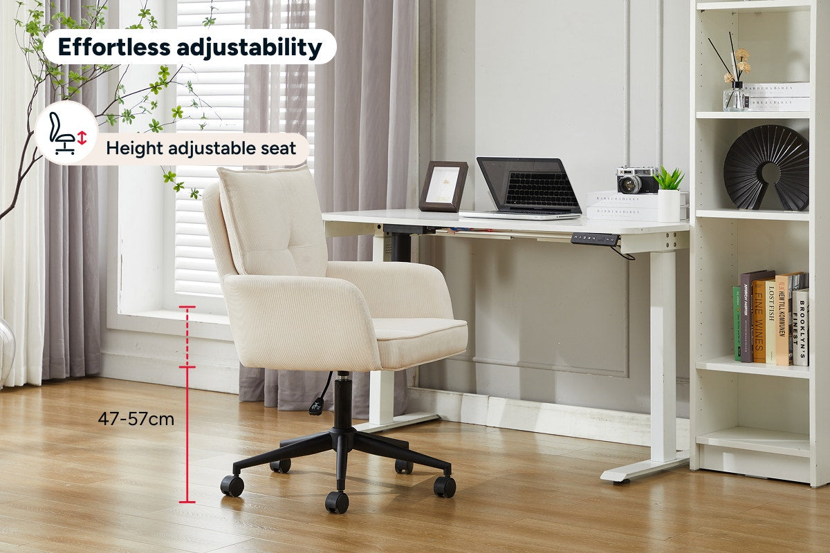 Ovela Betty Fabric Office Chair (Beige/Black)