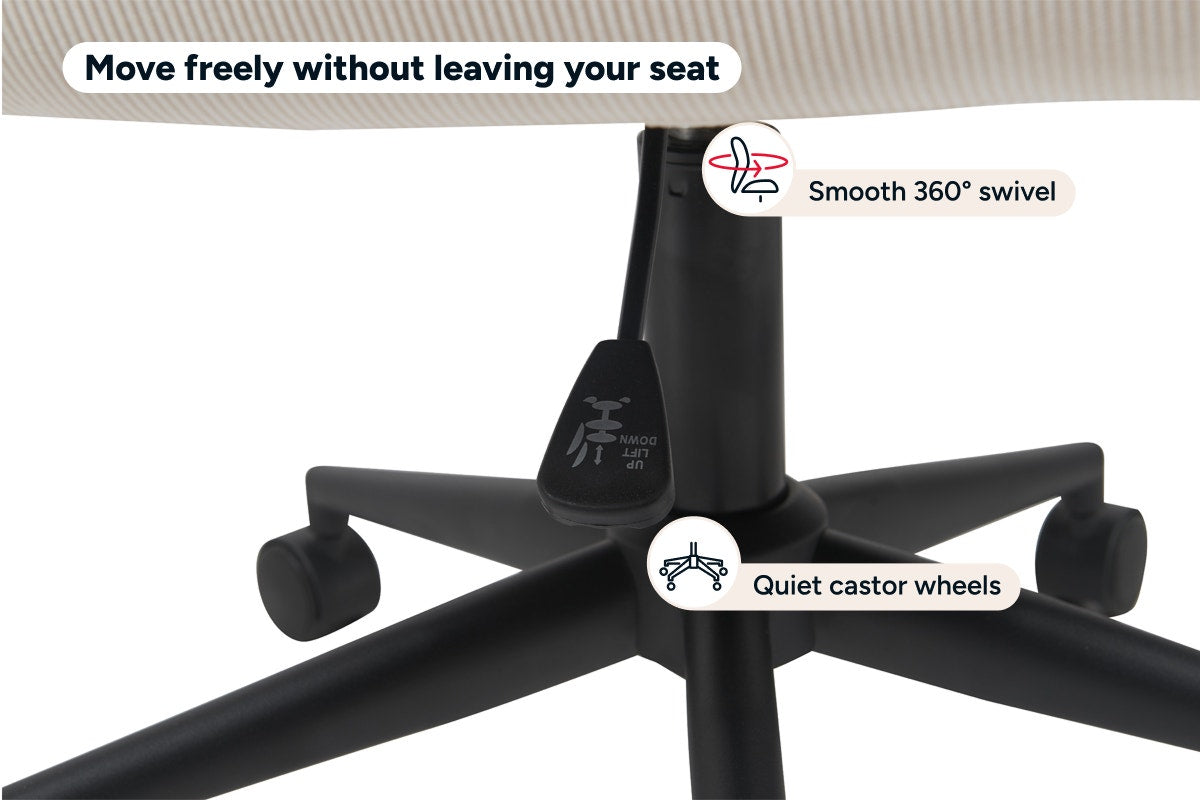 Ovela Betty Fabric Office Chair (Beige/Black)
