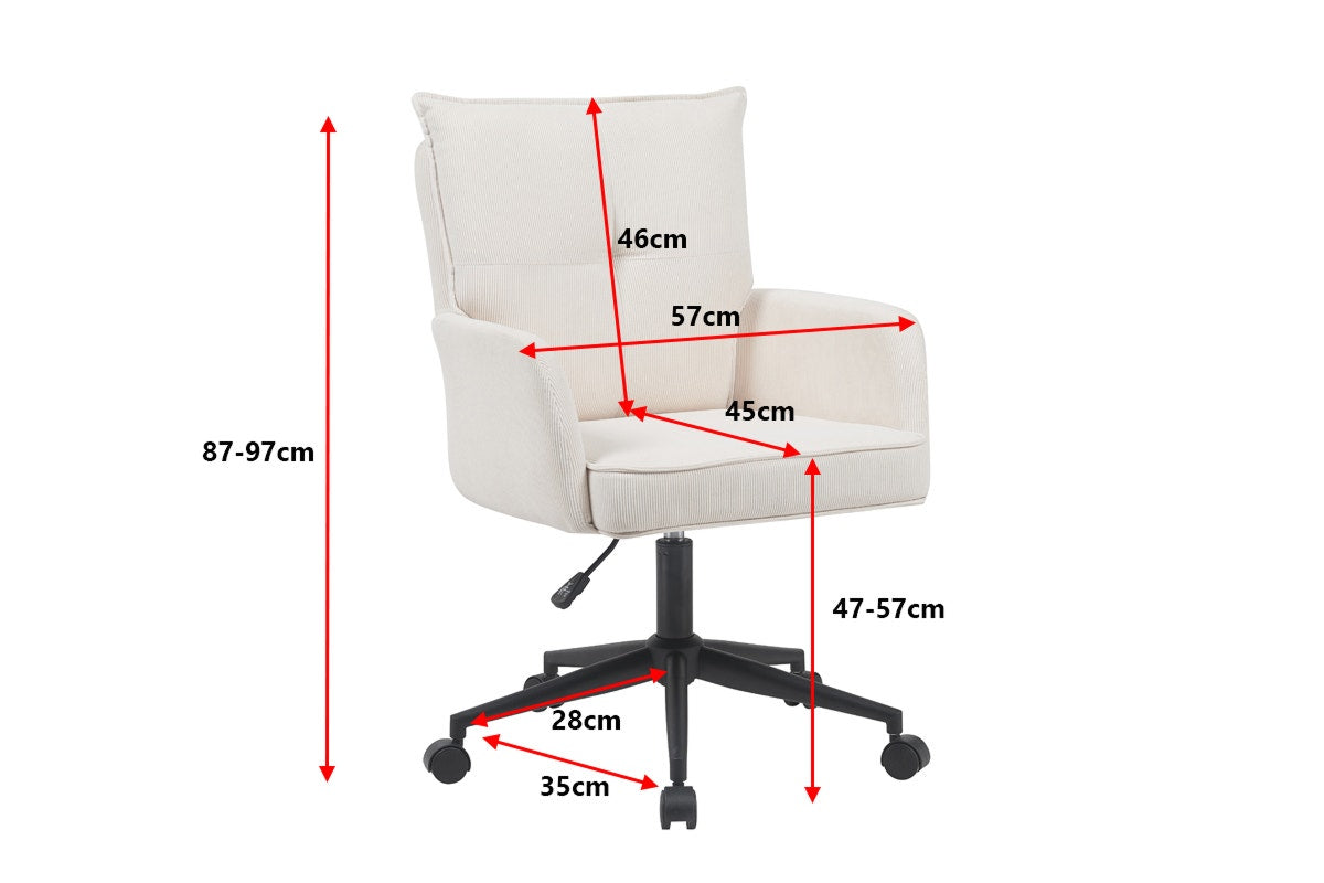 Ovela Betty Fabric Office Chair (Beige/Black)