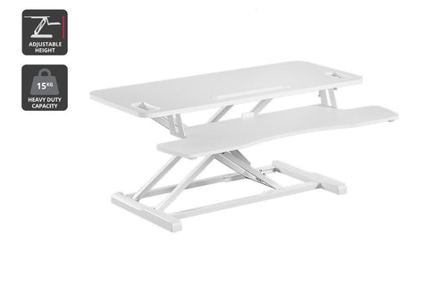 Ergolux Pro Height Adjustable Sit Stand Desk Riser 95cm (White)