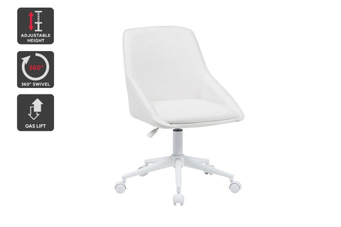 Ergolux Daisy Linen Office Chair (Beige/White)
