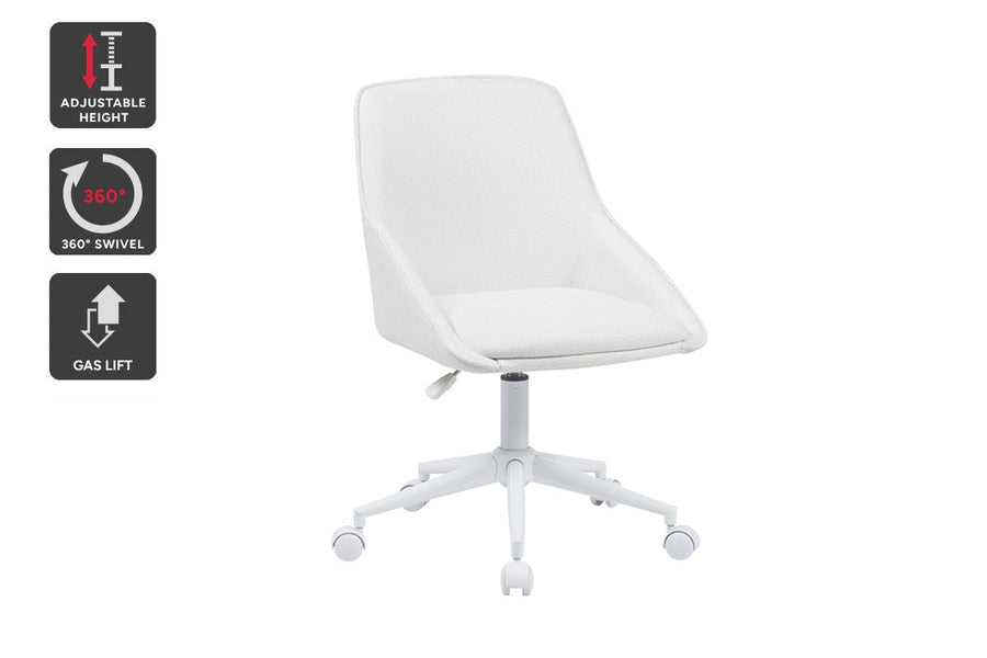 Ergolux Daisy Linen Office Chair (Beige/White)