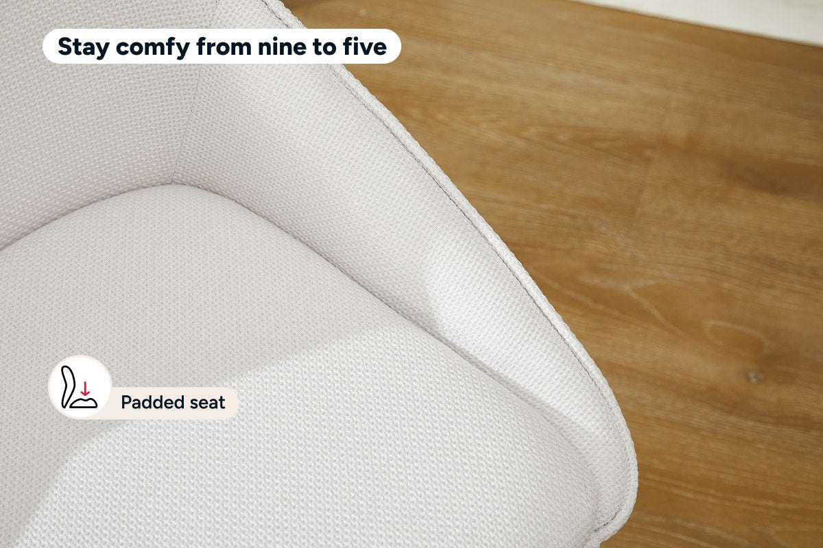 Ergolux Daisy Linen Office Chair (Beige/White)
