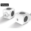 Allocacoc PowerCube Extended USB Powerboard 4-Outlets 2 USB Ports Grey-White 1.5m - SuperSaverAU - view 3