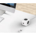 Allocacoc PowerCube Extended USB Powerboard 4-Outlets 2 USB Ports Grey-White 1.5m - SuperSaverAU - view 4