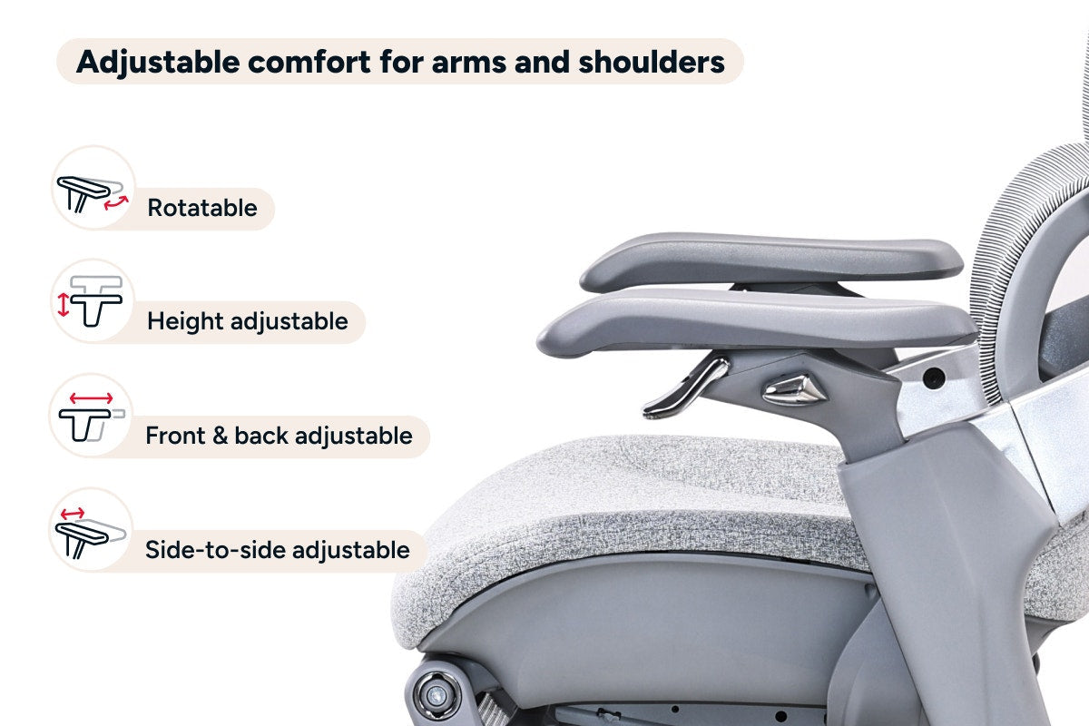 Ergolux Elite Ergonomic Foam Office Chair with Footrest (Grey)
