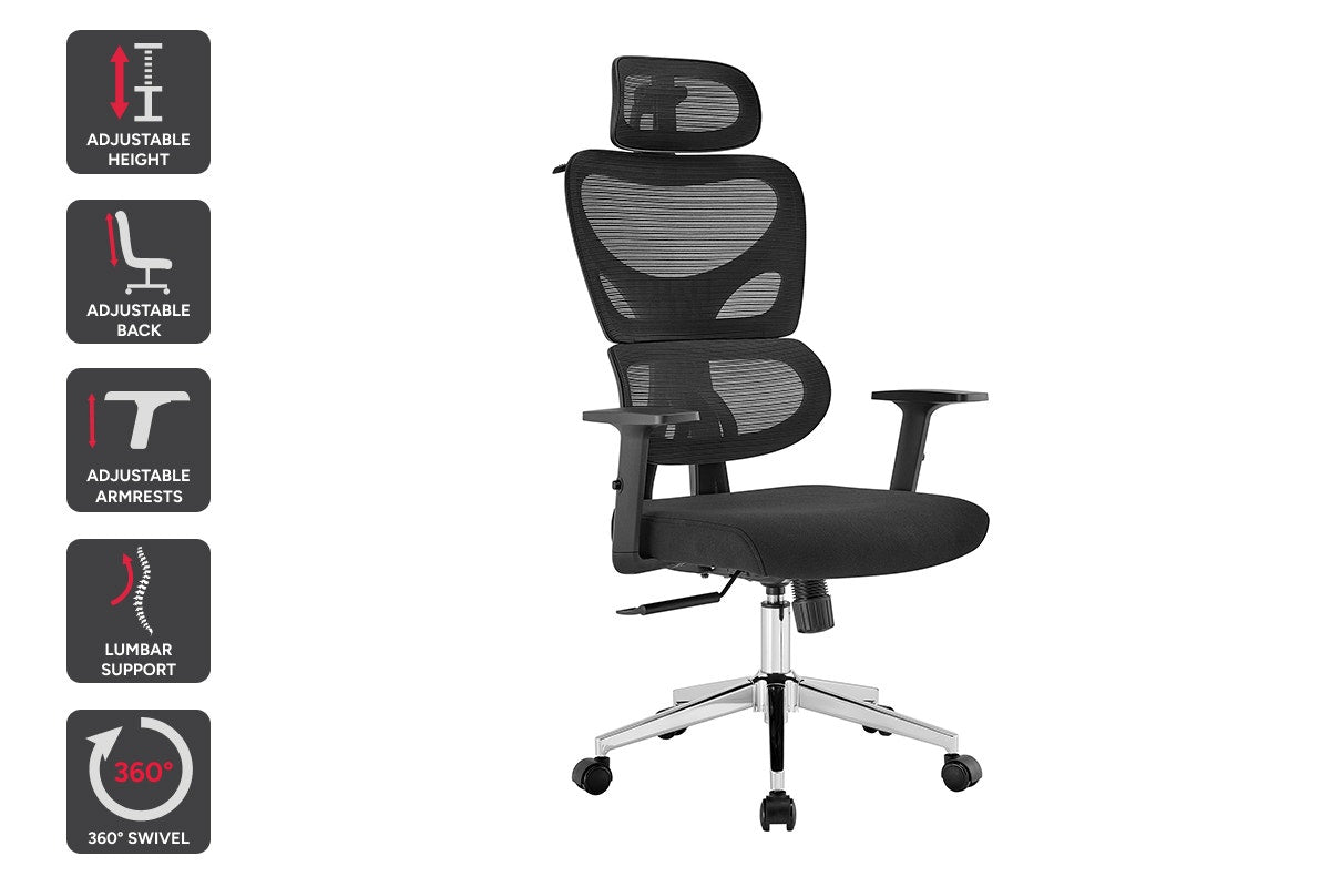 Ergolux Core Ergonomic Foam Office Chair (Black)
