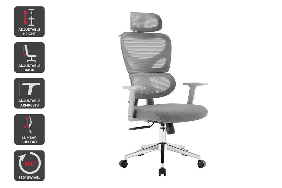 Ergolux Core Ergonomic Foam Office Chair (Grey)