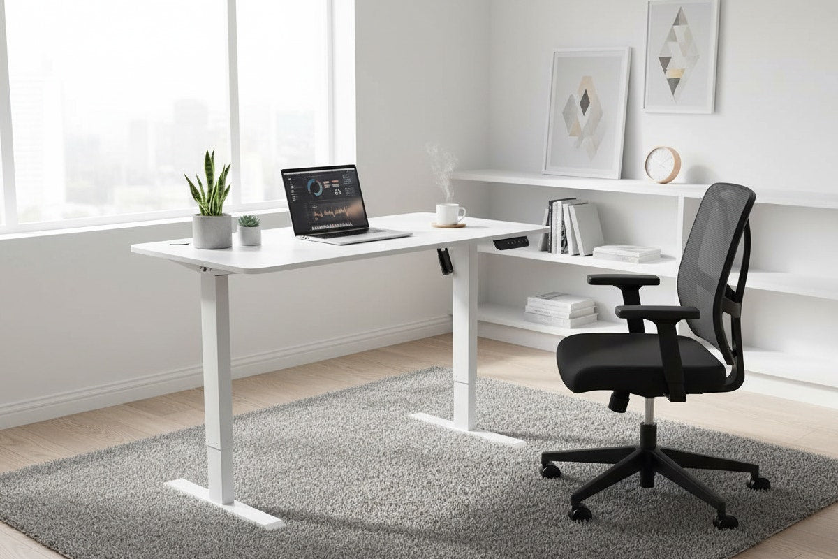 Ergolux Electric Standing Desk 120 x 60cm (White/White)