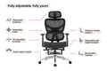 Ergolux Plus Ergonomic Mesh Office Chair with Footrest (Black)
