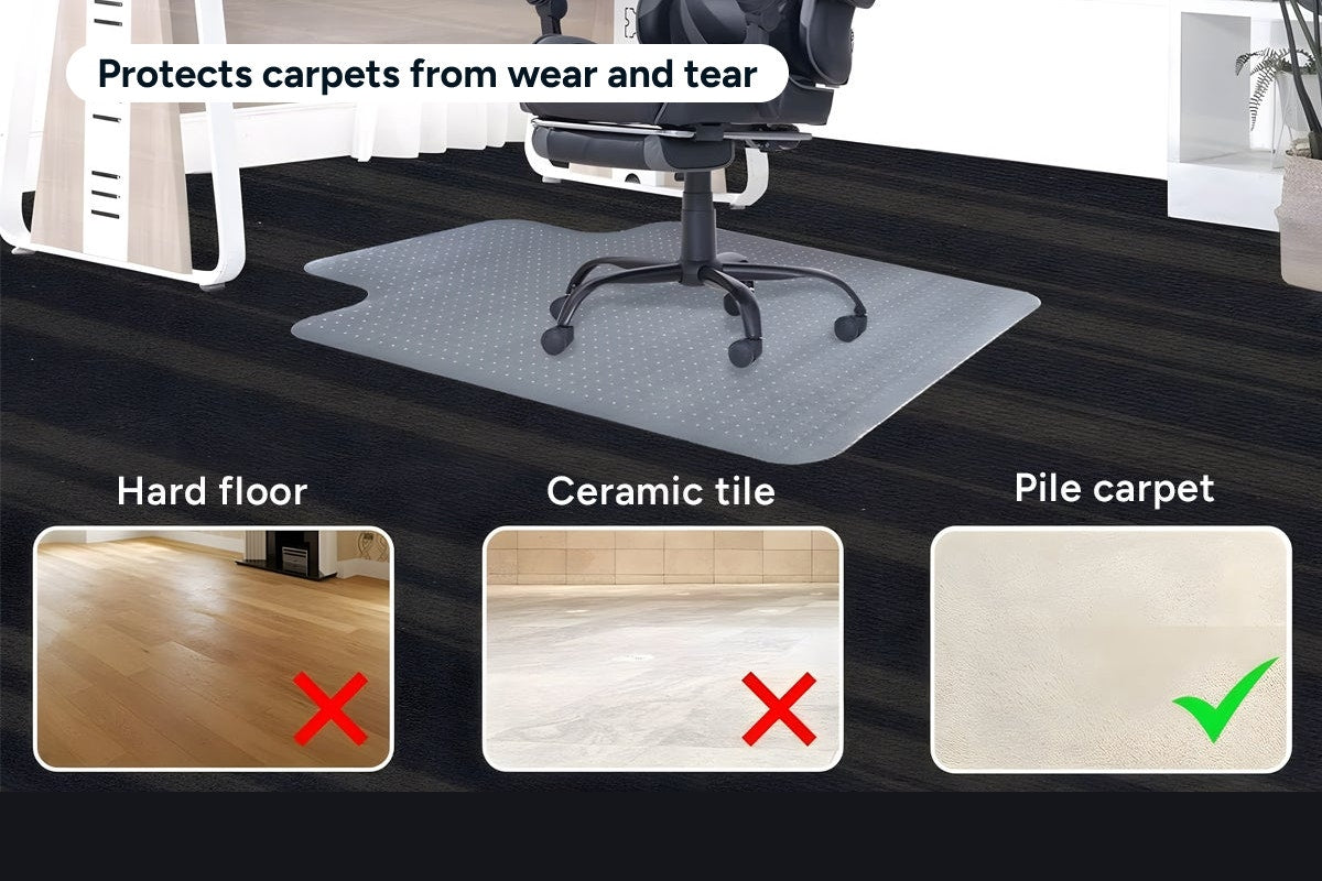 Ergolux Heavy Duty Office Chair Mat for 10mm Carpet (900 x 1200mm)